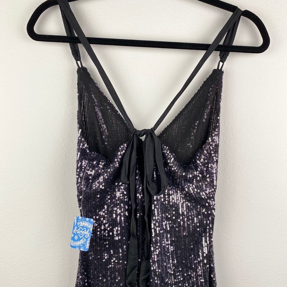 FREE PEOPLE Gold Rush Mini Dress in Black - Picture 10 of 11